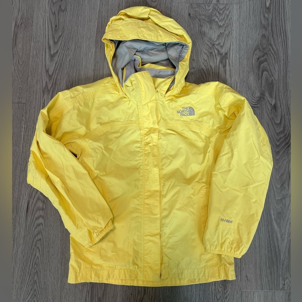 The north face kids yellow HyVent nylon jacket